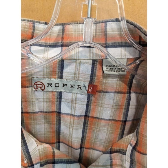Roper button down size 2XL western mens‎ shirt long sleeve Rodeo Pearl Snap - Picture 3 of 3